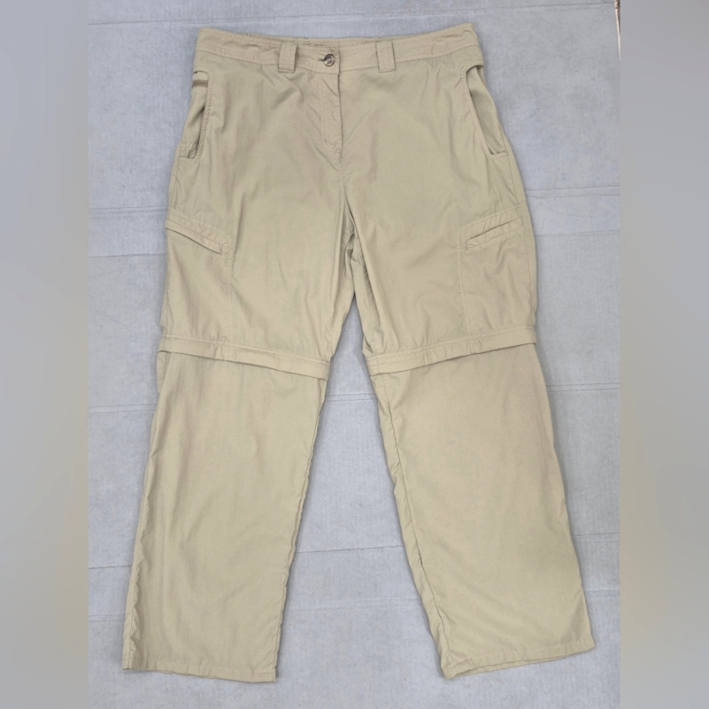 Exofficio Bugs Away pants women's 16 tan convertible zip off legs lightweight